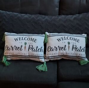 Carrot Patch Organic Decorative Tassels Pair Of Pillows Decor